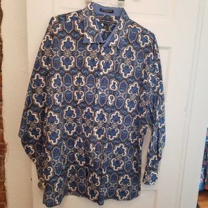 Paul Fredrick Paisley-Pattern Long-Sleeve Shirt